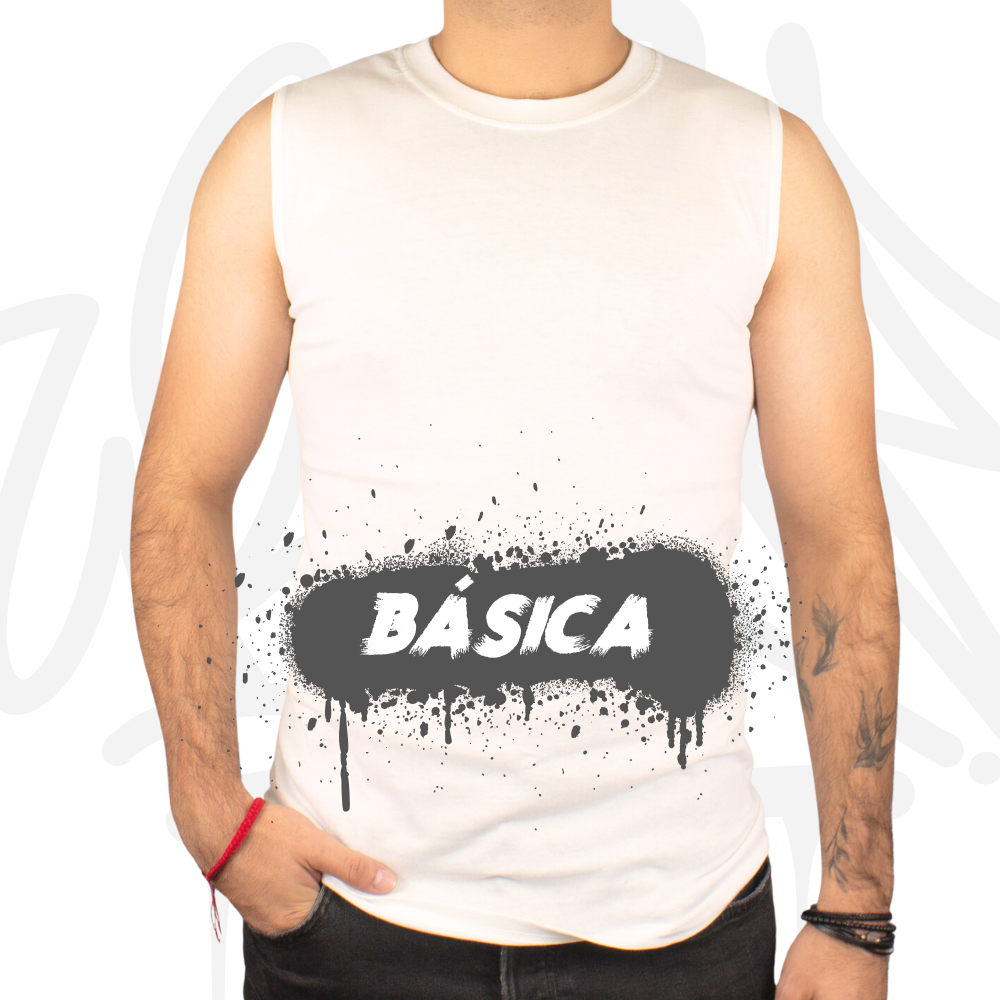 Playera Básica Sin Mangas Hombre Algodón